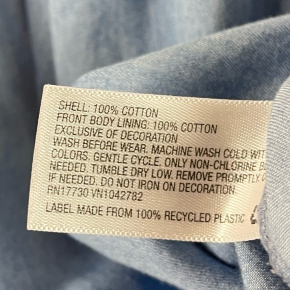 Cat & Jack 4T Embroidered Flutter Ruffle Sleeve Denim Chambray Cottagecore Dress - Picture 5 of 6